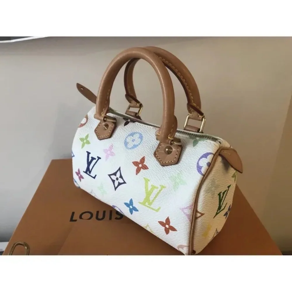 New!! Louis Vuitton White Multicolor Nano Speedy bag - Picture 2 of 16